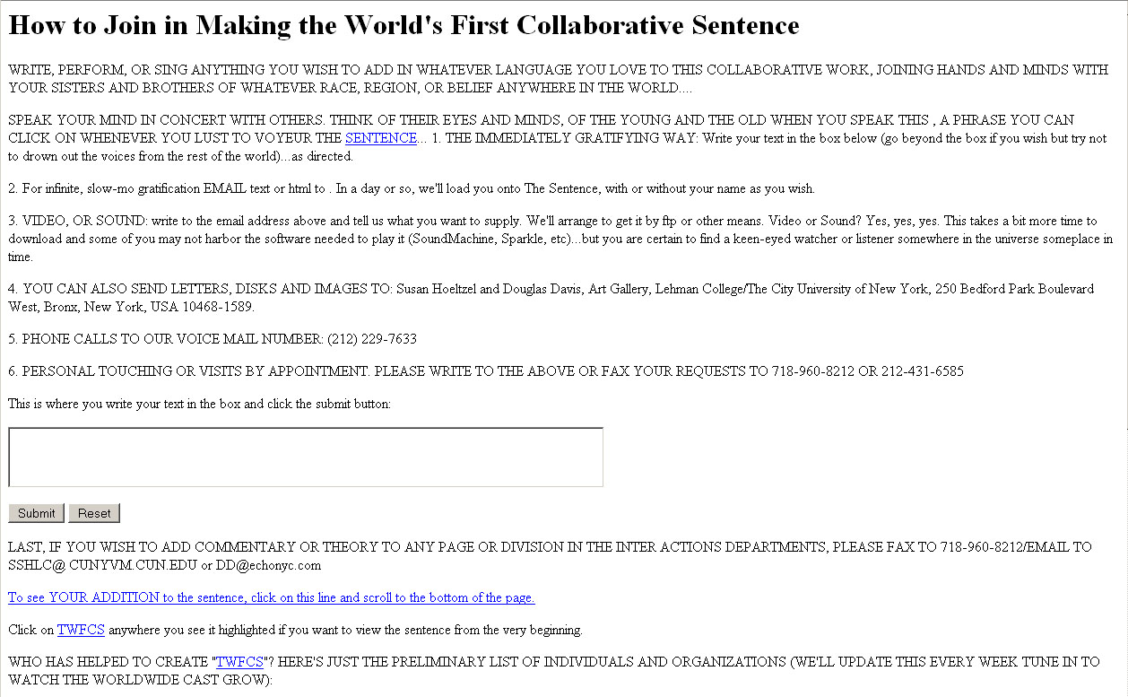 How to Join in the Worlds First Collaborative Sentence